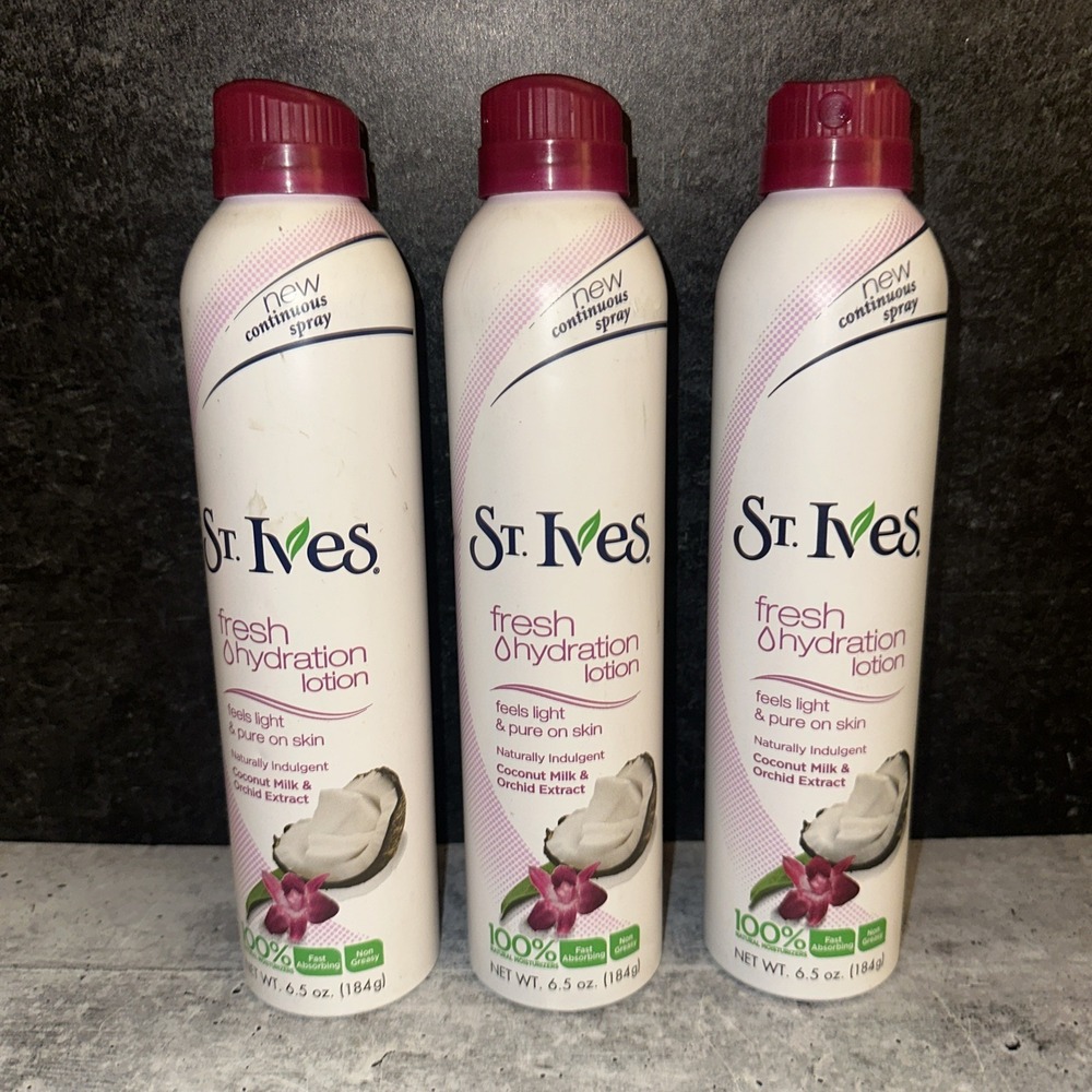 3 Lot St. Ives Fresh Hydration Coconut Milk & Orchid Extract Spray Lotion 6.5oz